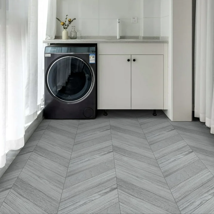 Lxcreat Vinyl Flooring Gray Peel and Stick Roll Plank 196-in x 23.6-in Thicken Self Adhesive Vinyl Floor Tiles Wood Flooring