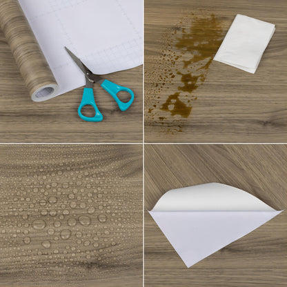 Ayssaly Brown Wood Peel and Stick Wallpaper Self Adhesive Removable Wallpaper 23.6"×118" Decorative Film Wood Wall Paper Covering for Living Room Bedroom Wall Old Furniture Countertop Closet