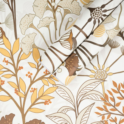 Abyssaly Floral Peel and Stick Wallpaper Removable Leaves Wallpaper 17.7"×118" Self-Adhesive Wall Paper Vinly Waterproof