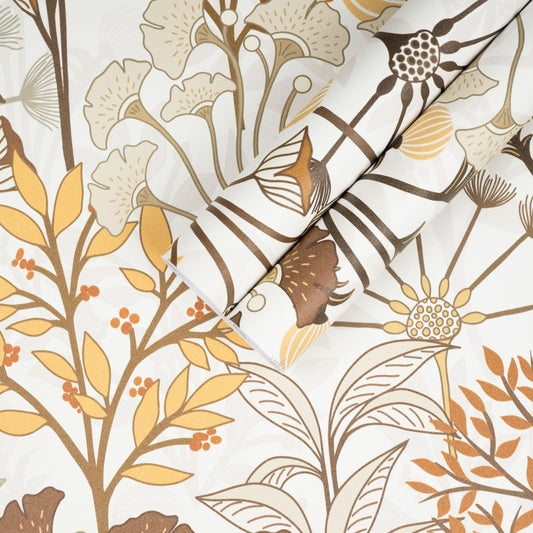 Abyssaly Floral Peel and Stick Wallpaper Removable Leaves Wallpaper 17.7"×118" Self-Adhesive Wall Paper Vinly Waterproof