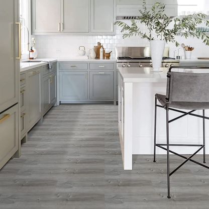 Lxcreat 40 PCS Peel and Stick Floor Tile, 35in x 6in, Natural Grey Wood Grain Look, Self Adhesive Vinyl Flooring and Waterproof for Transfer Bathroom, Kitchen, Living Room