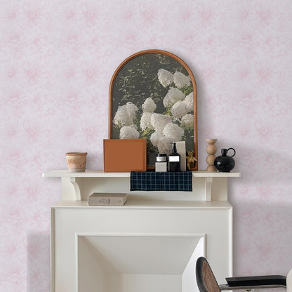 Abyssaly Pink Floral Peel and Stick Wallpaper 17.3" × 118.1" Removable Self-Adhesive Vinyl Wall Paper for Home Decor