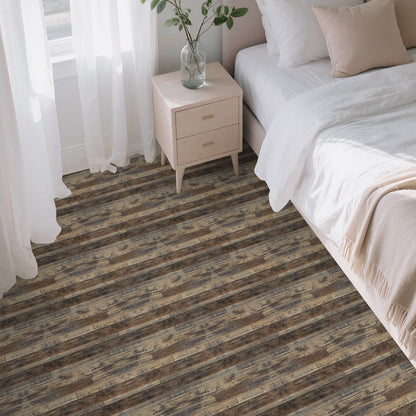 Abyssaly Wood Grain Vinyl Peel and Stick Flooring tile 15.7 inch x 118 inch, Covering Area 12.92 Sq.ft, Self-Adhesive Floor Tile for Kitchen Dinning Room Bedroom Home Decoration.