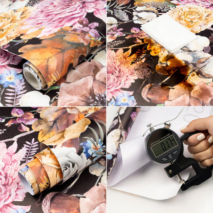 Abyssaly Floral Wallpaper 17.7" x 118" Peel and Stick Wallpaper Self-adhesive Removable Contact Paper Vintage Wallpaper