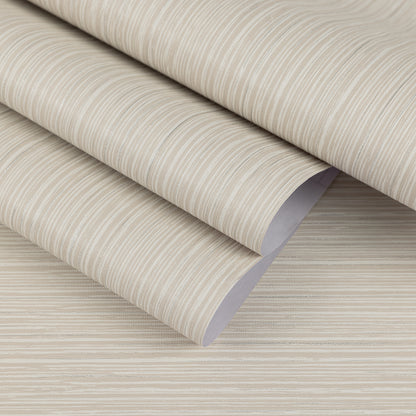 Abyssaly 17.7" x 393.7" Beige/Silver Grasscloth Peel and Stick Wallpaper Self-Adhesive Texture Wallpaper Removable Vinyl Film Solid Color Wallcovering Wall Paper for Furniture Wall