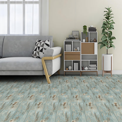 Abyssaly 35.8" x 5.9" 10 Pcs Wood Vinyl Flooring Tile Peel and Stick Floor Tile Self Adhesive Bathroom Floor Tiles Waterproof Thick Removable Flooring Tiles