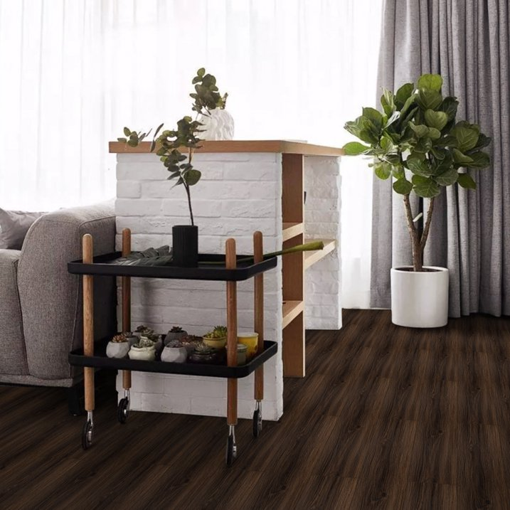 Lxcreat 35'' x 6'' Reddish brown PVC Floor Tiles 14.58 sq ft. Coverage Area, for Bedrooms 10 Piece