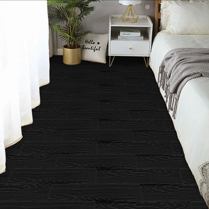UMIGGEE Black Peel and Stick Vinyl Flooring Roll 15.7-in x 118-in/12.8 Sq.Ft Thicken Self-Adhesive Vinyl Wood Grain Floor Wear-Resistant Easy DIY Install Home Decor