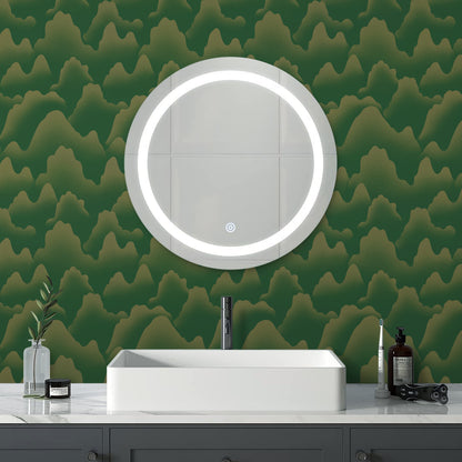 Abyssaly 17.7" x 236" Peel and Stick Mural Self Adhesive Removable Wallpaper Light Green mountains and ridges wallpaper for Living Room