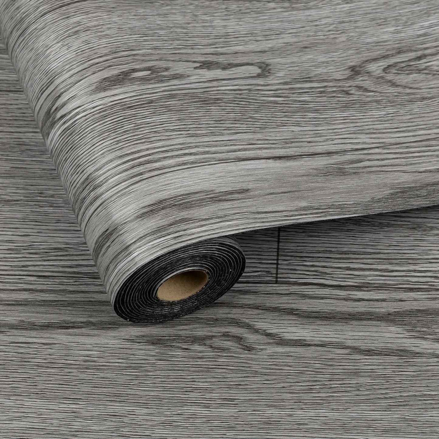 UMIGGEE Gray Peel and Stick Vinyl Flooring Roll 15.7-in x 118-in/12.8 Sq.Ft Thicken Self-Adhesive Vinyl Wood Grain Floor Wear-Resistant Easy DIY Install Home Decor