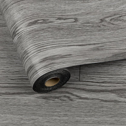 UMIGGEE Gray Peel and Stick Vinyl Flooring Roll 15.7-in x 118-in/12.8 Sq.Ft Thicken Self-Adhesive Vinyl Wood Grain Floor Wear-Resistant Easy DIY Install Home Decor