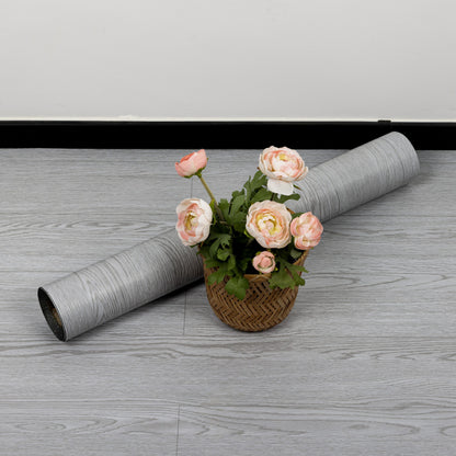 UMIGGEE Gray Peel and Stick Vinyl Flooring Roll 23"x 196"/31 Sq.Ft Thicken Self-Adhesive Vinyl Wood Planks Wear-Resistant Easy DIY Install Home Decor