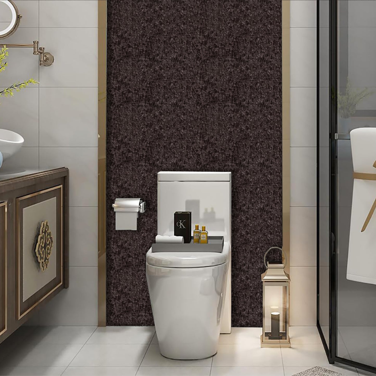 Abyssaly Brown Peel and Stick Wallpaper 15.7"×118", Thicken Modern Textured Embossed Wallpaper Self-Adhesive Removable Vinyl Contact Paper