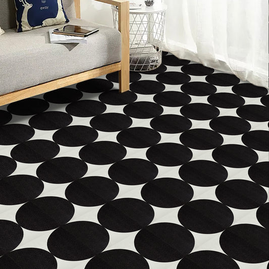 UMIGGEE Black Semi-circular Vinyl Flooring Tile 11.8"x11.8"x1.0mm (10-pcs) Peel and Stick Flooring Tile Self Adhesive Flooring Tile Home Decor for Kitchen Living Room (Cover 9.6 sq. ft./ Pack)