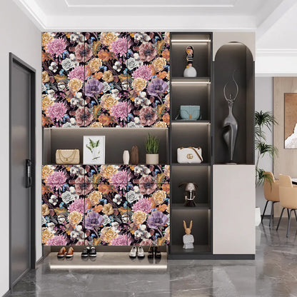 Abyssaly Floral Wallpaper 17.7" x 118" Peel and Stick Wallpaper Self-adhesive Removable Contact Paper Vintage Wallpaper