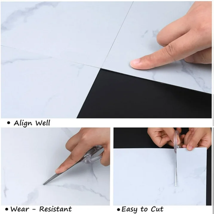 Lxcreat Vinyl Flooring 12" x 12" Peel and Stick Floor Tile Floor Tiles Peel and Stick Waterproof Upgrade Thickness for Bathroom Kitchen Living Room, 10Pcs/Pack, 1mm