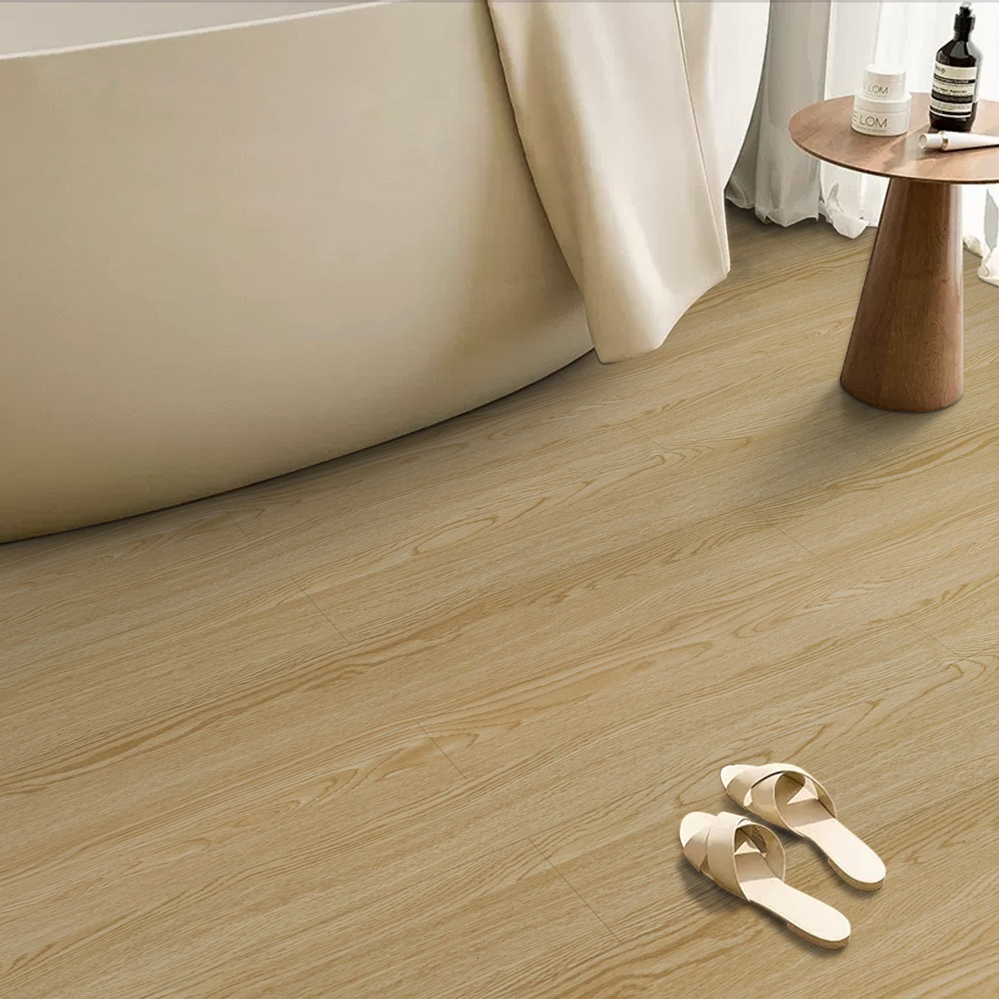 Abyssaly Brown Wood Peel and Stick Floor Tiles Wood Brown Vinly Tile 15.7-in x 118-in /12.8 Sq.Ft. Self-Adhensive Waterproof Thicken Flooring for Home Decor