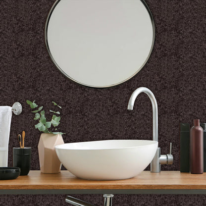 Abyssaly Brown Peel and Stick Wallpaper 15.7"×118", Thicken Modern Textured Embossed Wallpaper Self-Adhesive Removable Vinyl Contact Paper