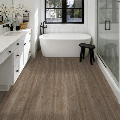 Abyssaly Vinyl Peel and Stick Flooring tile 15.7" x 118", Covering Area 12.92 Sq.ft, Self-Adhesive Floor Tile Light Brown Wood Grain Look for Home Decoration