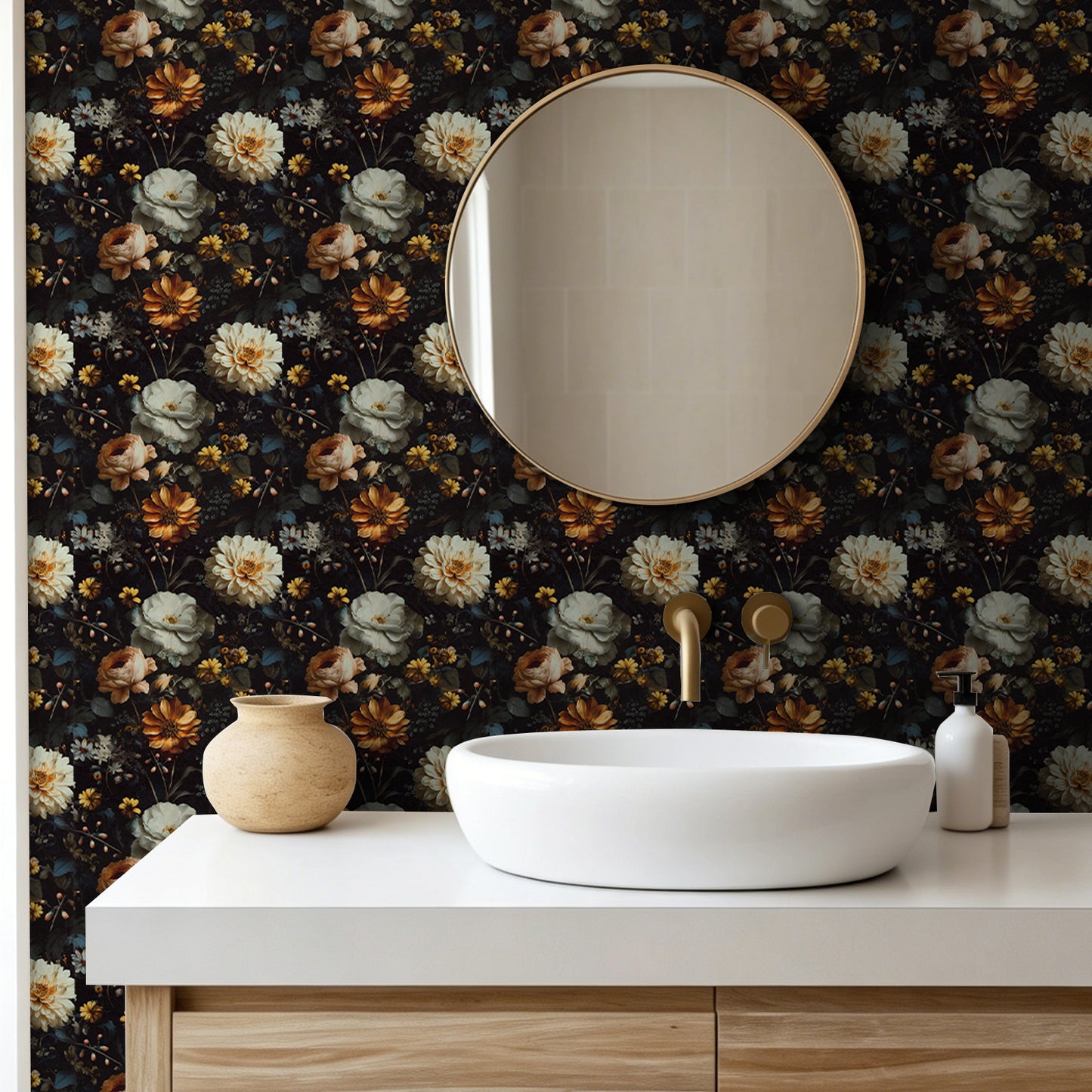 Abyssaly Floral Peel and Stick Wallpaper, 17.3" x 118.1" Removable Self-Adhesive Vinyl Wallpaper Contact Paper for Home Decor