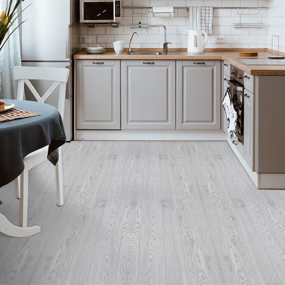 Abyssaly Gray Wood PVC Peel and Stick Vinyl Flooring Tile 15.7 inch x 118 inch /12.9 Sq.ft,Thicken Self-Adhesive Vinyl Flooring Tile Easy DIY Install for Bathroom and Kitchen Floor