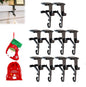 Lxcreat Fireplace Stocking and Garland Hanger, Paeose Garland Holder for Mantle, Adjustable 2 in 1 Double Mantel Hangers for Front Door, Christmas Stocking Holder for Home Decoration (Black-10pcs)