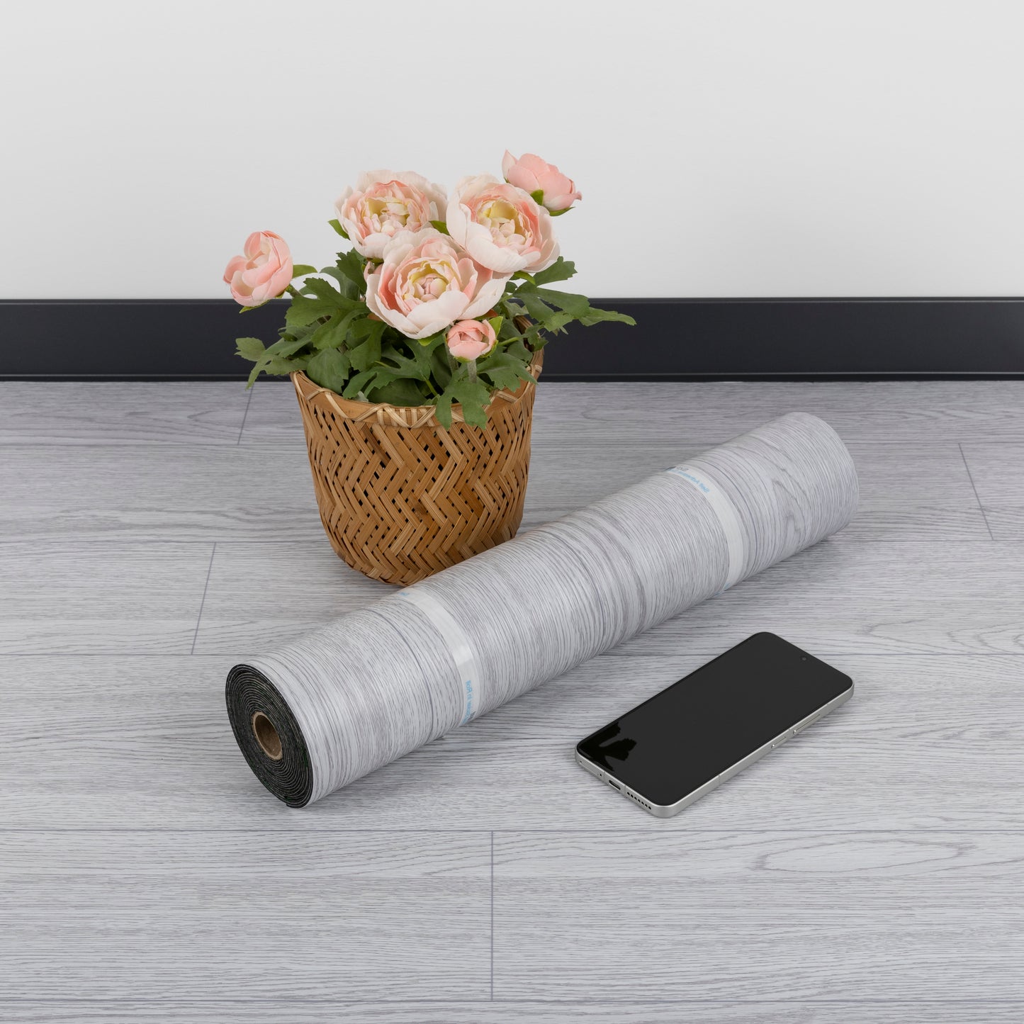 UMIGGEE Gray Peel and Stick Vinyl Flooring Roll 17.7-in x 118-in/14.5 Sq.Ft Thicken Self-Adhesive Vinyl Wood Grain Floor Wear-Resistant Easy DIY Install Home Decor