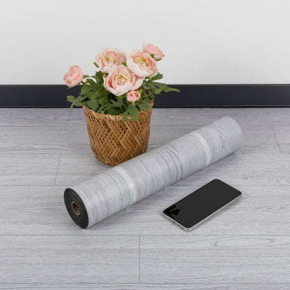 UMIGGEE Gray Peel and Stick Vinyl Flooring Roll 17.7-in x 118-in/14.5 Sq.Ft Thicken Self-Adhesive Vinyl Wood Grain Floor Wear-Resistant Easy DIY Install Home Decor