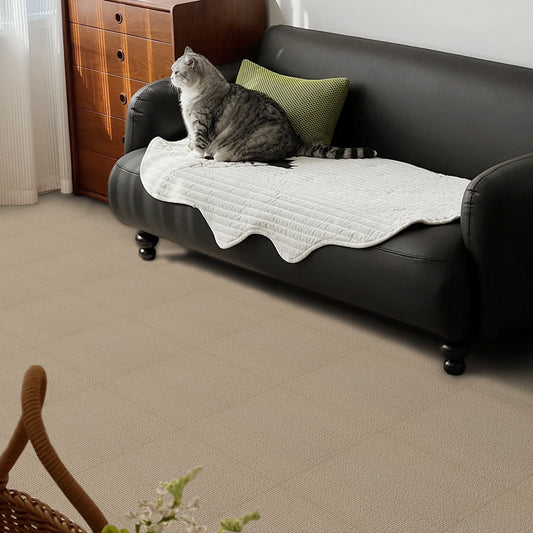 UMIGGEE Peel and Stick Carpet Tiles Khaki Self-Adhesive Square Soft Carpet Floor Tiles 11.8-in x 11.8-in (10pcs.) Carpet Easy Install DIY Floor Tiles for Kids Room Bedroom Dining Room (9.7