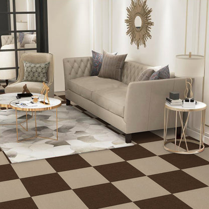 UMIGGEE Peel and Stick Carpet Tiles Khaki Self-Adhesive Square Soft Carpet Floor Tiles 11.8-in x 11.8-in (10pcs.) Carpet Easy Install DIY Floor Tiles for Kids Room Bedroom Dining Room (9.7