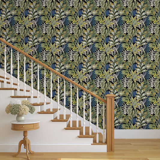 UMIGGEE Leaf Wallpaper Multicolor Peel and Stick Wallpaper 17.7"x118" Self Adhesive Wall Paper Watercolor Jungle Leaves Contact Paper for Home Mural Wall Decor Wall Covering Old Furniture Renovation