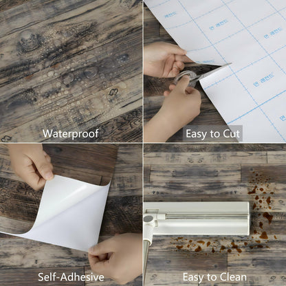 UMIGGEE Wood Grain Peel and Stick Floor Tiles – 15.7-in Width, Full Roll Length of 118-in – Versatile Design for Any Space, Self Adhesive Vinyl Flooring, Non-Slip Features