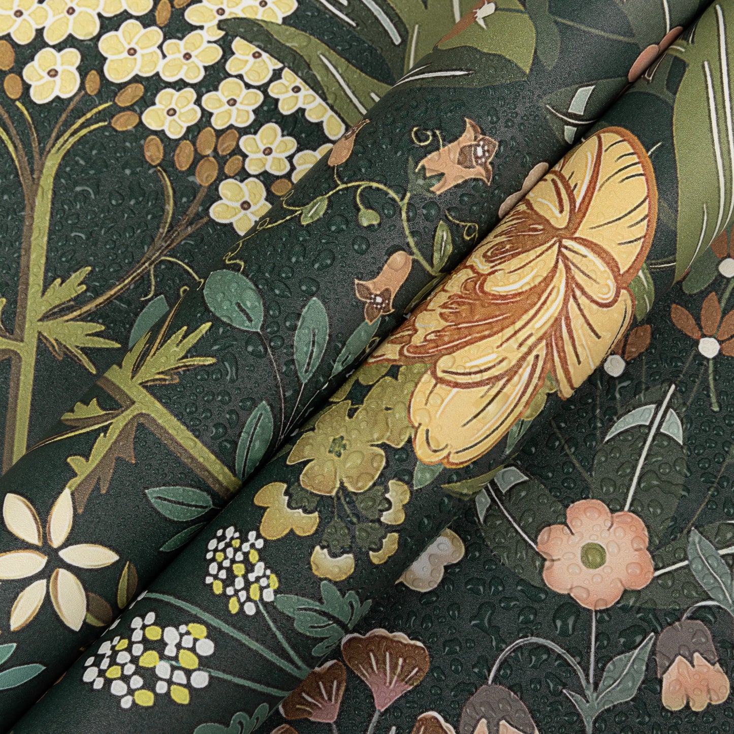 Floral Wallpaper Peel and Stick 17.7" x 118" Tulips Dark Self Adhesive Removable Wallpaper Peel and Stick for Home Bedroom Cabinets Thicken