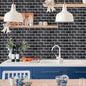 Backsplash Tile for Kitchen Peel and Stick, 12-Sheet Stick on Subway Tiles for Kitchem, Bathroom Back Splashes, 11.8" x 5.9", Black