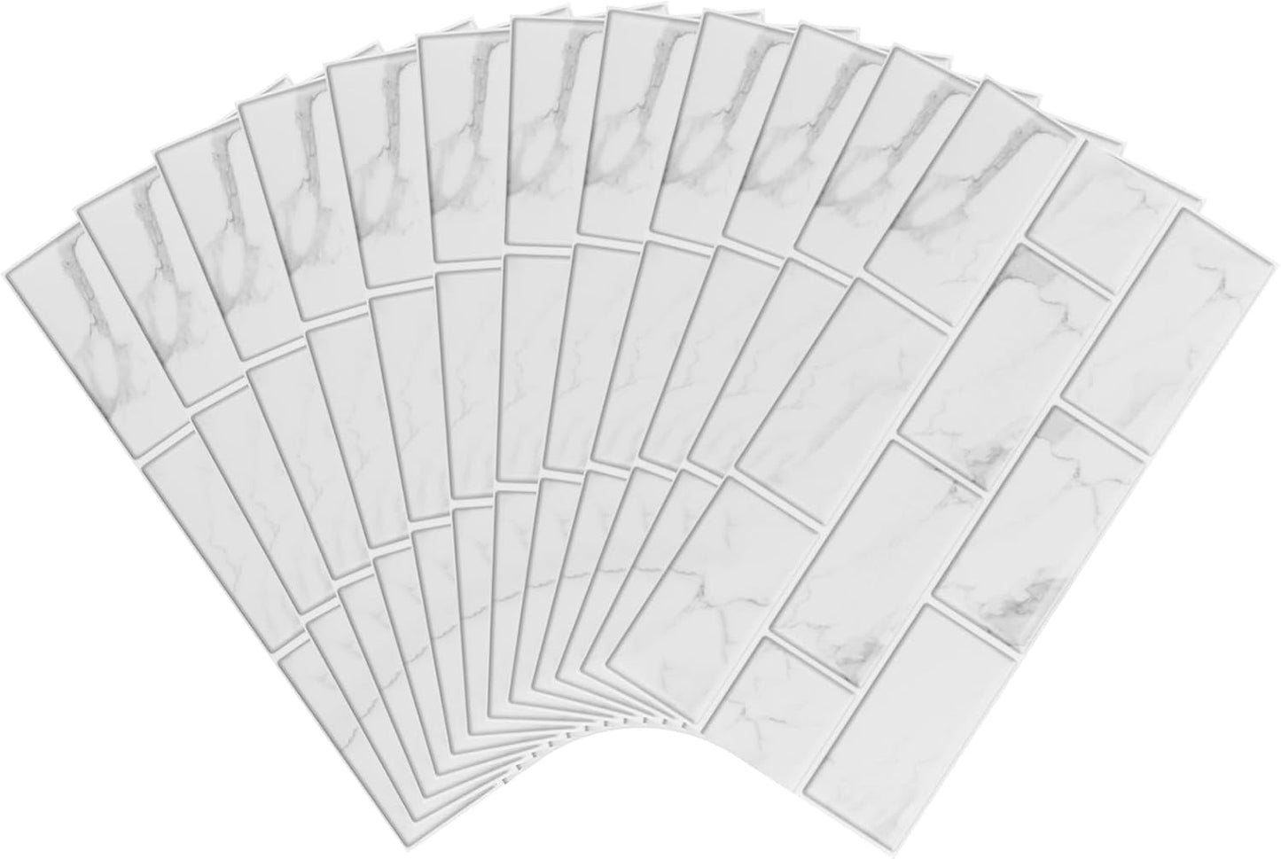 UMIGGEE Backsplash Tile Peel and Stick, 12-Sheet Stick on Subway Tiles for Kitchem, Bathroom Back Splashes, 11.8" x 5.9", White