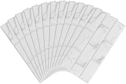 UMIGGEE Backsplash Tile for Kitchen Peel and Stick, 24-Sheet Stick on Subway Tiles for Kitchem, Bathroom Back Splashes, 11.8" x 5.9", White