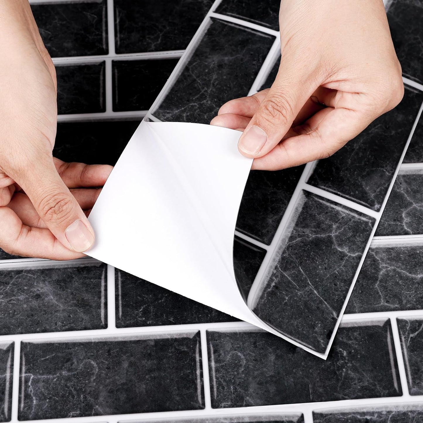 Backsplash Tile for Kitchen Peel and Stick, 12-Sheet Stick on Subway Tiles for Kitchem, Bathroom Back Splashes, 11.8" x 5.9", Black