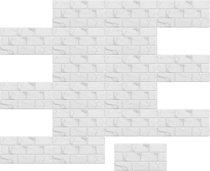 UMIGGEE Backsplash Tile Peel and Stick, 12-Sheet Stick on Subway Tiles for Kitchem, Bathroom Back Splashes, 11.8" x 5.9", White