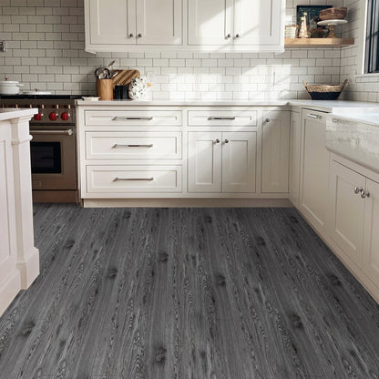 UMIGGEE Gray Peel and Stick Vinyl Flooring Roll 15.7-in x 118-in/12.8 Sq.Ft Thicken Self-Adhesive Vinyl Wood Grain Floor Wear-Resistant Easy DIY Install Home Decor