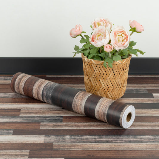 UMIGGEE 15.7-in x 236-in/ 25.7 Sq.Ft Wood Grain Peel and Stick Vinyl Flooring Roll, Thicken Self-Adhesive Vinyl Wood Grain Floor ,Versatile Design for Any Space Easy DIY Install Home Decor