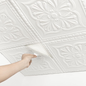 Abyssaly 13.7" x 13.7" Ceiling Tiles, 16 Pcs, Covering Area 20.85 sq. ft., Gelated Ceiling Tile Foam, Ceiling Tile Peeling & Pasting, Easy to Install on Ceiling & Wall, Pure White