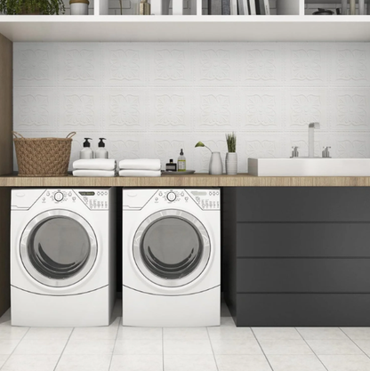 Abyssaly 13.7" x 13.7" Ceiling Tiles, 16 Pcs, Covering Area 20.85 sq. ft., Gelated Ceiling Tile Foam, Ceiling Tile Peeling & Pasting, Easy to Install on Ceiling & Wall, Pure White