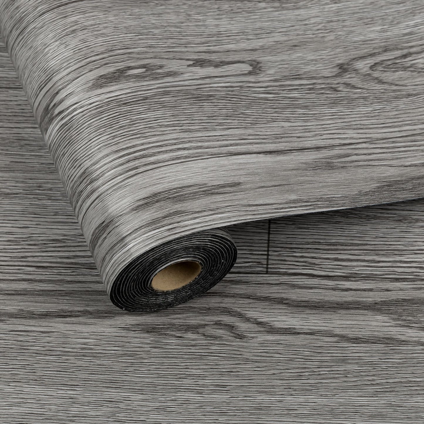 UMIGGEE Gray Peel and Stick Vinyl Flooring Roll 15.7-in x 118-in/12.8 Sq.Ft Thicken Self-Adhesive Vinyl Wood Grain Floor Wear-Resistant Easy DIY Install Home Decor