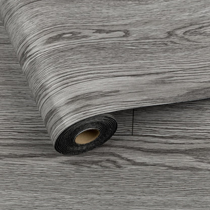 UMIGGEE Gray Peel and Stick Vinyl Flooring Roll 15.7-in x 118-in/12.8 Sq.Ft Thicken Self-Adhesive Vinyl Wood Grain Floor Wear-Resistant Easy DIY Install Home Decor