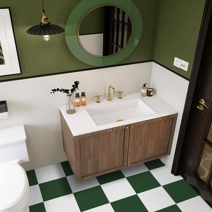 UMIGGEE Vinyl Flooring 12-in x 12-in (10Pcs/Pack) Peel and Stick Floor Tile/Coverings Easy to Install Flooring for Kitchen Living Room (10 sq. ft./Pack, 5 Green and 5 White)