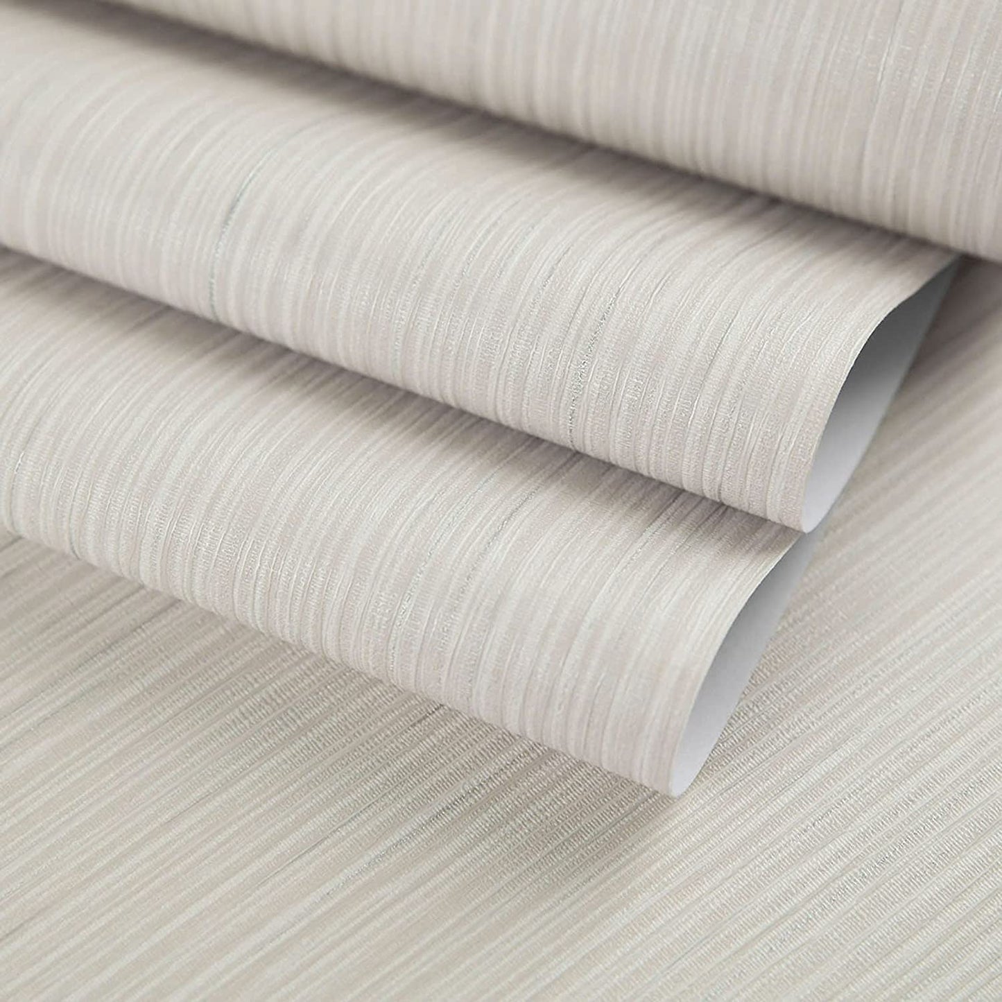 UMIGGEE 17.7" x 393" Beige/Sliver Grasscloth Wallpaper Creame Imitation Cloth Textured Peel and Stick Wallpaper Self-adhesive Contont Paper for Furniture Surfaces Home Decoration