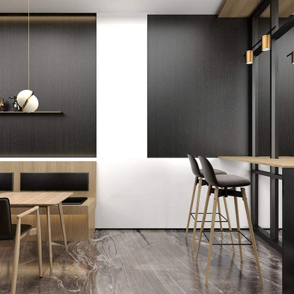 Meiban Black Wood Peel and Stick Wallpaper 15.74" x 118" Wood Grain Contact Paper Removable Self-Adhesive Wall Paper Film for Furniture Decoration