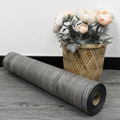 UMIGGEE Gray Peel and Stick Vinyl Flooring Roll 15.7-in x 118-in/12.8 Sq.Ft Thicken Self-Adhesive Vinyl Wood Grain Floor Wear-Resistant Easy DIY Install Home Decor