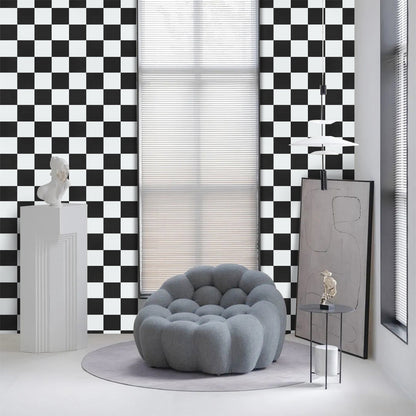 Abyssaly 15.7" x 118" Peel and Stick Wallpaper Self Adhesive Removable Black and White WallPaper for Cabinet Shelf Drawer Liner Countertop