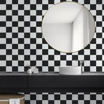 Abyssaly 15.7" x 118" Peel and Stick Wallpaper Self Adhesive Removable Black and White WallPaper for Cabinet Shelf Drawer Liner Countertop